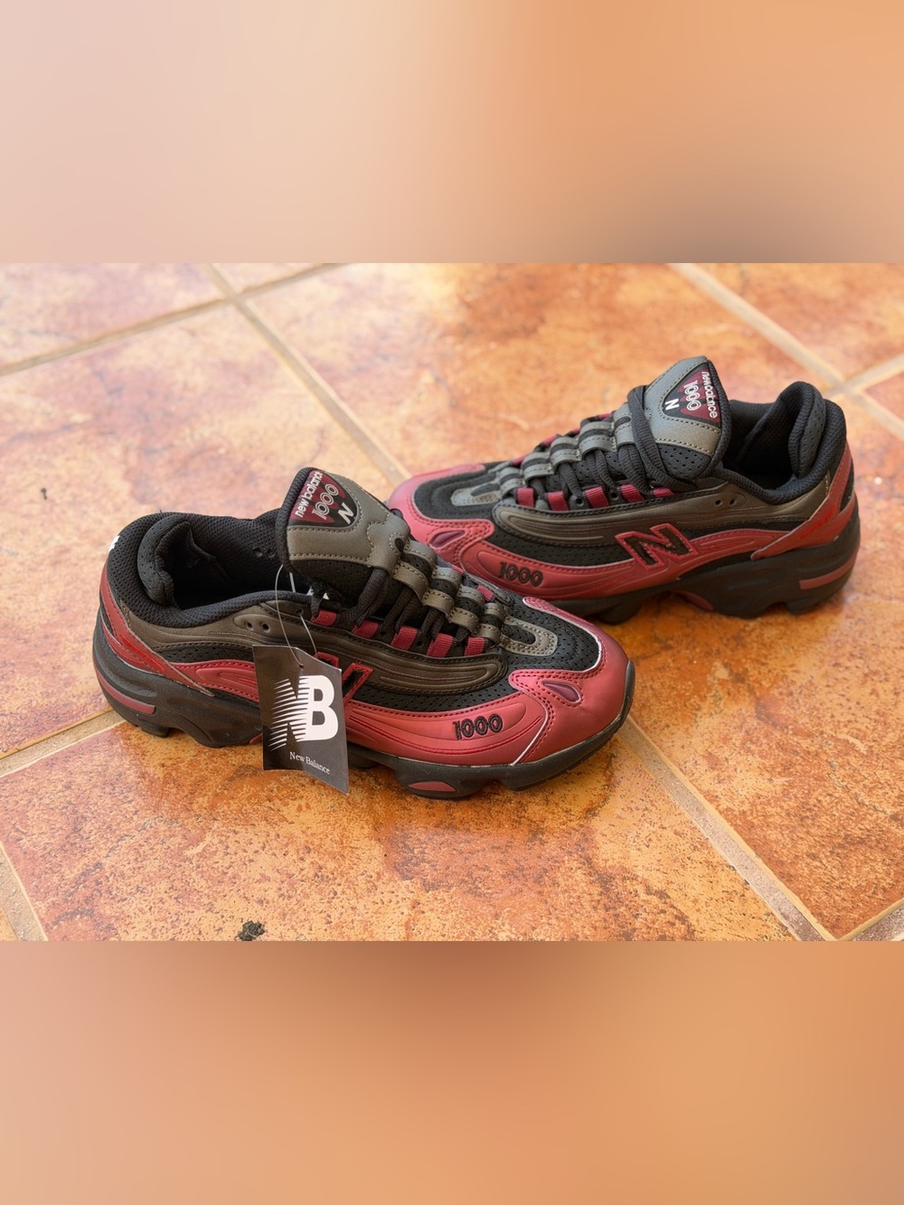 Size 8 Men’s And Women’s 9.5 - New Balance 1000 Red— Burgundy & Black